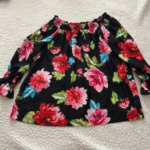 XOXO Floral Over the Shoulder Top